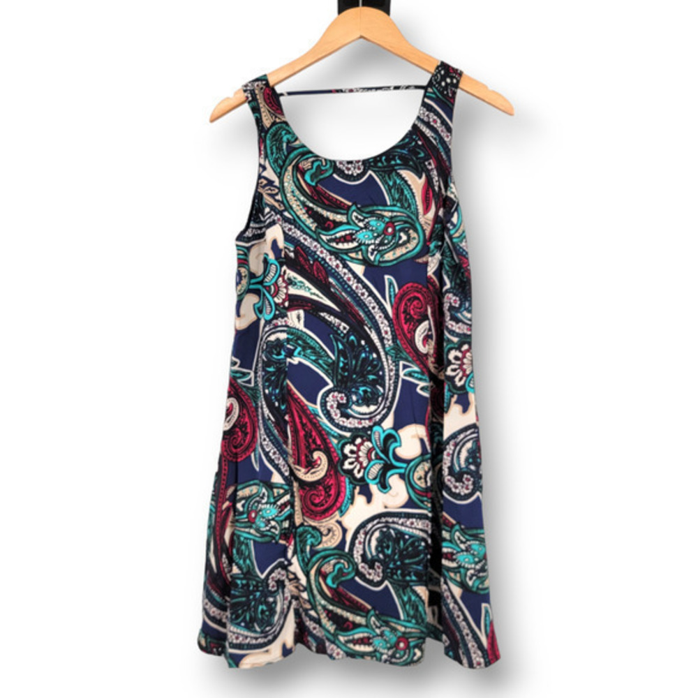 NEW Pink Owl Women's Sleeveless Paisley‎ Print Dress Size S